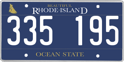 RI license plate 335195