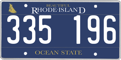 RI license plate 335196