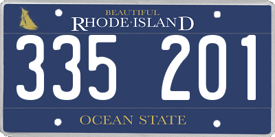 RI license plate 335201
