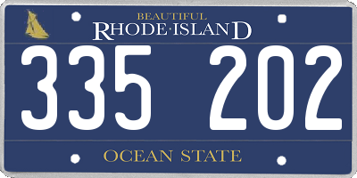 RI license plate 335202