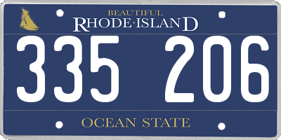 RI license plate 335206
