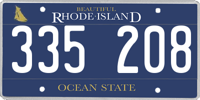 RI license plate 335208
