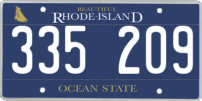 RI license plate 335209