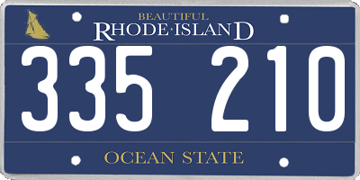 RI license plate 335210