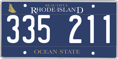 RI license plate 335211
