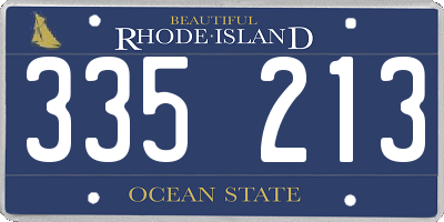 RI license plate 335213