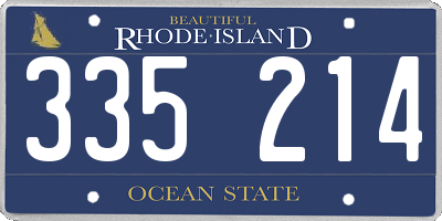 RI license plate 335214