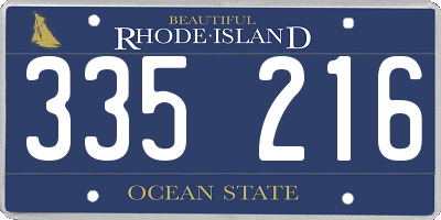 RI license plate 335216