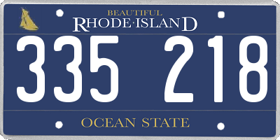 RI license plate 335218