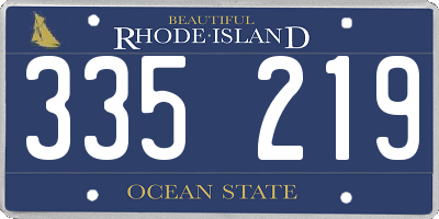 RI license plate 335219