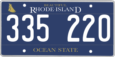 RI license plate 335220