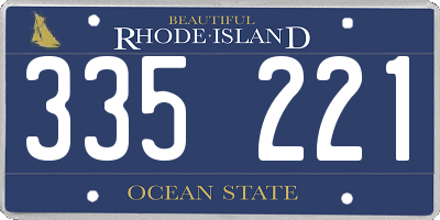 RI license plate 335221