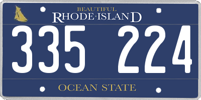 RI license plate 335224