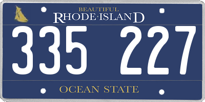 RI license plate 335227