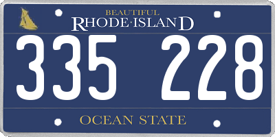 RI license plate 335228