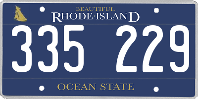 RI license plate 335229