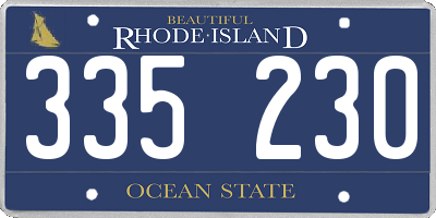 RI license plate 335230