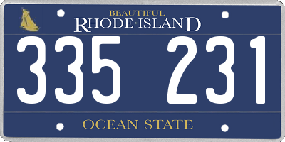 RI license plate 335231