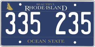 RI license plate 335235