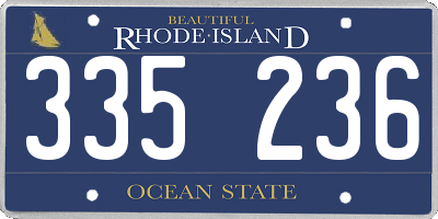RI license plate 335236
