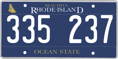 RI license plate 335237