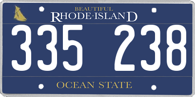 RI license plate 335238