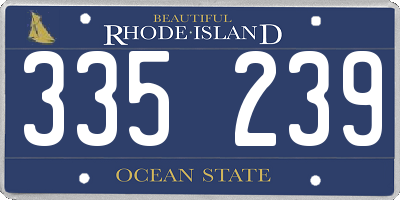RI license plate 335239