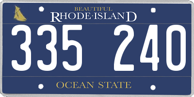 RI license plate 335240
