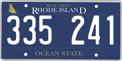 RI license plate 335241