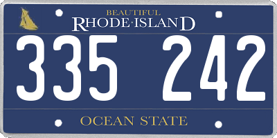 RI license plate 335242