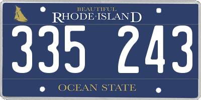 RI license plate 335243