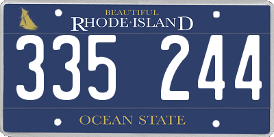 RI license plate 335244