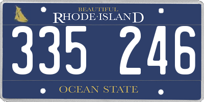 RI license plate 335246