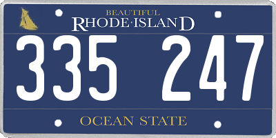 RI license plate 335247