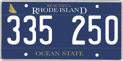RI license plate 335250