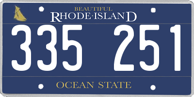 RI license plate 335251