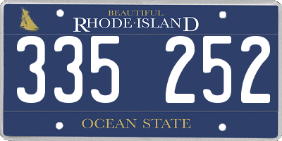 RI license plate 335252