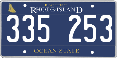 RI license plate 335253