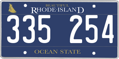 RI license plate 335254