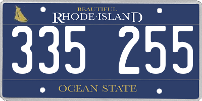 RI license plate 335255