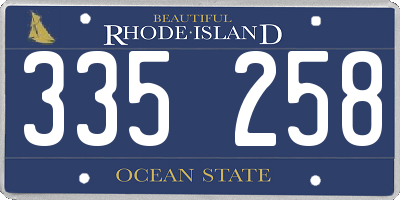 RI license plate 335258
