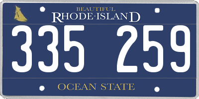 RI license plate 335259
