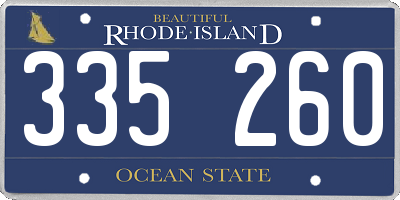 RI license plate 335260