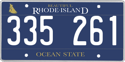 RI license plate 335261