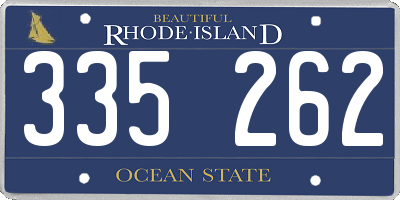 RI license plate 335262