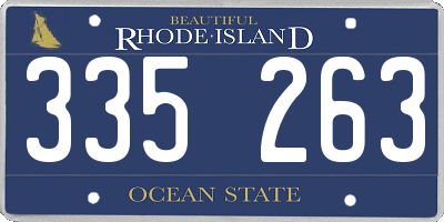 RI license plate 335263