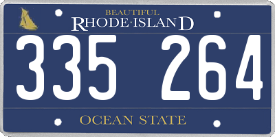 RI license plate 335264