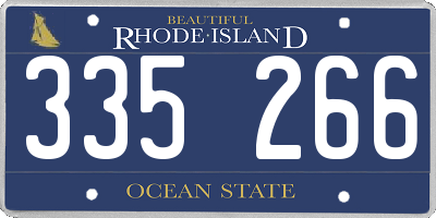 RI license plate 335266
