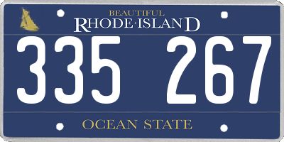 RI license plate 335267