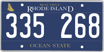 RI license plate 335268